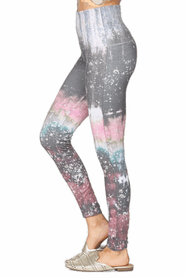M. Rena Tie Dye Print Tummy Control Leggings - Image 2
