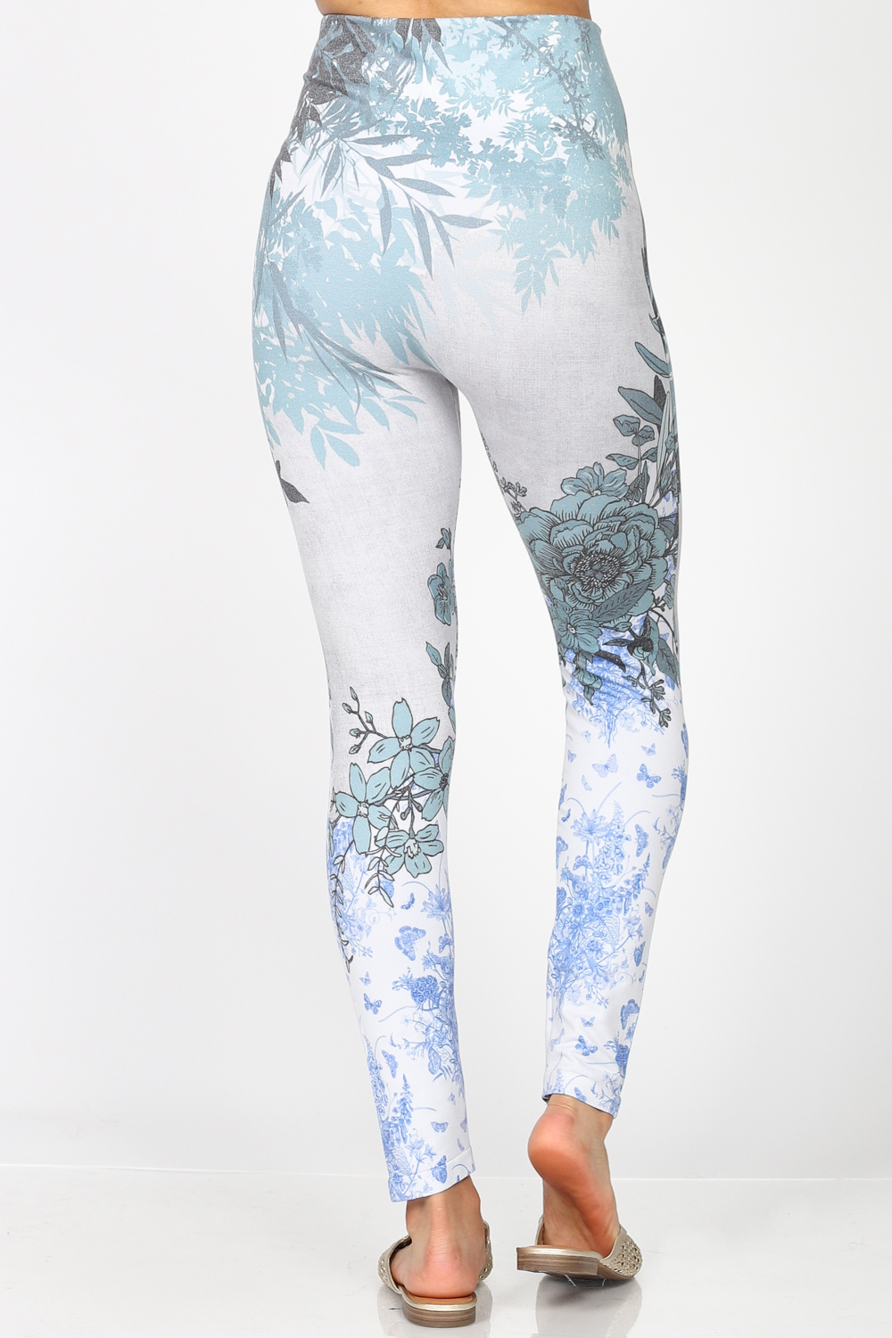 M. Rena Floral Print Tummy Control Leggings - Image 3