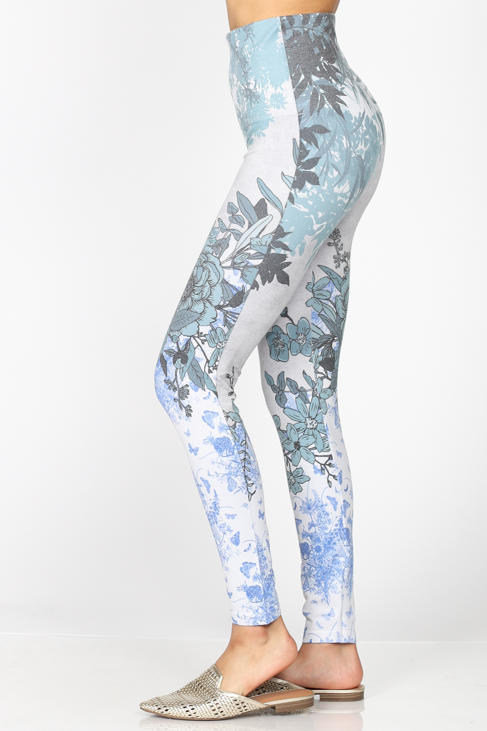 M. Rena Floral Print Tummy Control Leggings - Image 2