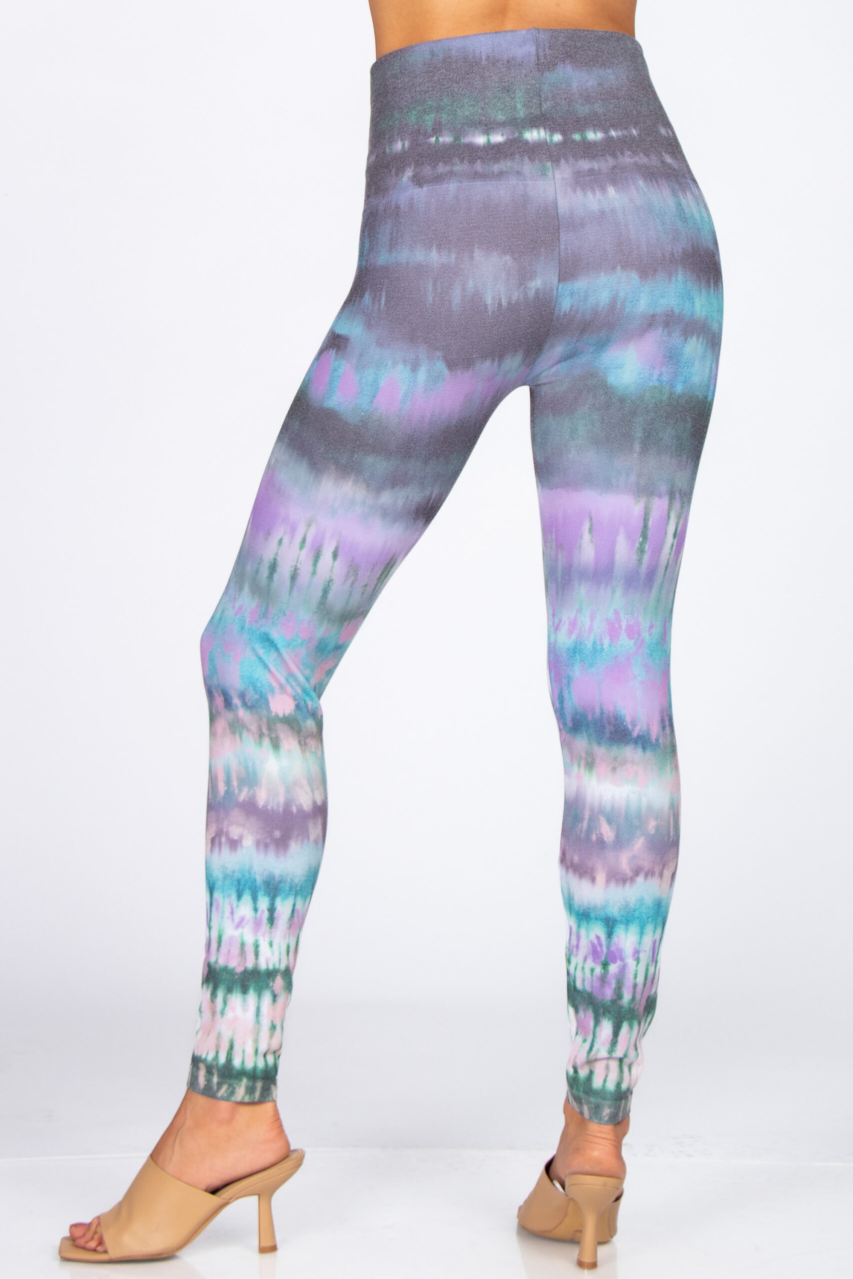 M. Rena Tie Dye Print Tummy Control Leggings - Image 3