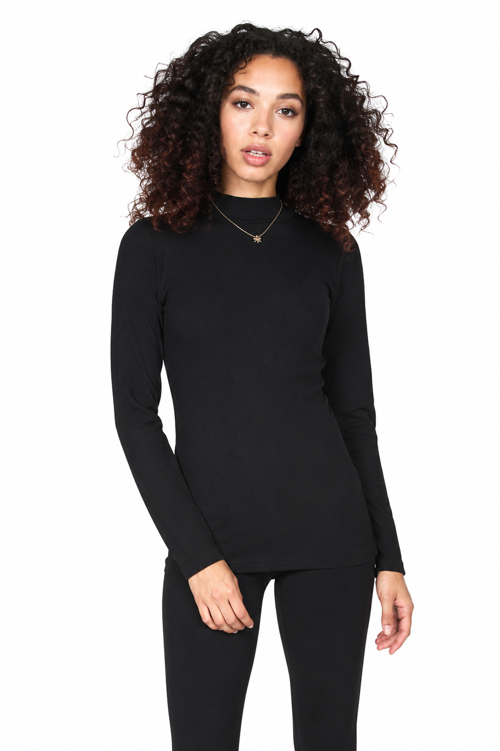 M. Rena Warm Ribbed Turtle Neck Long Sleeve Pullover Casual Tee Top - Image 10