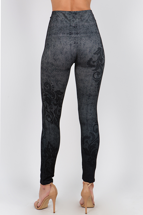 M. Rena Denim Leggings with Vineyard Sublimation Print - Image 4