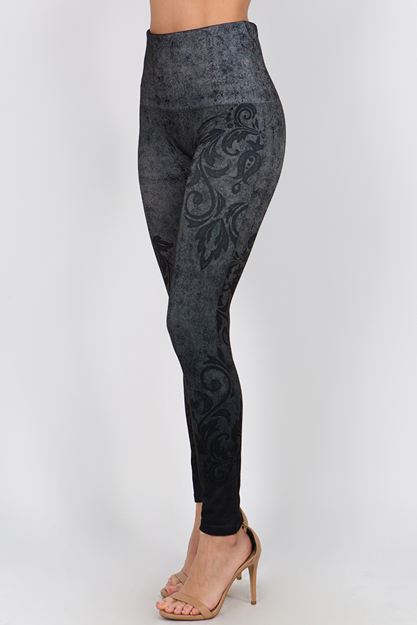 M. Rena Denim Leggings with Vineyard Sublimation Print - Image 2