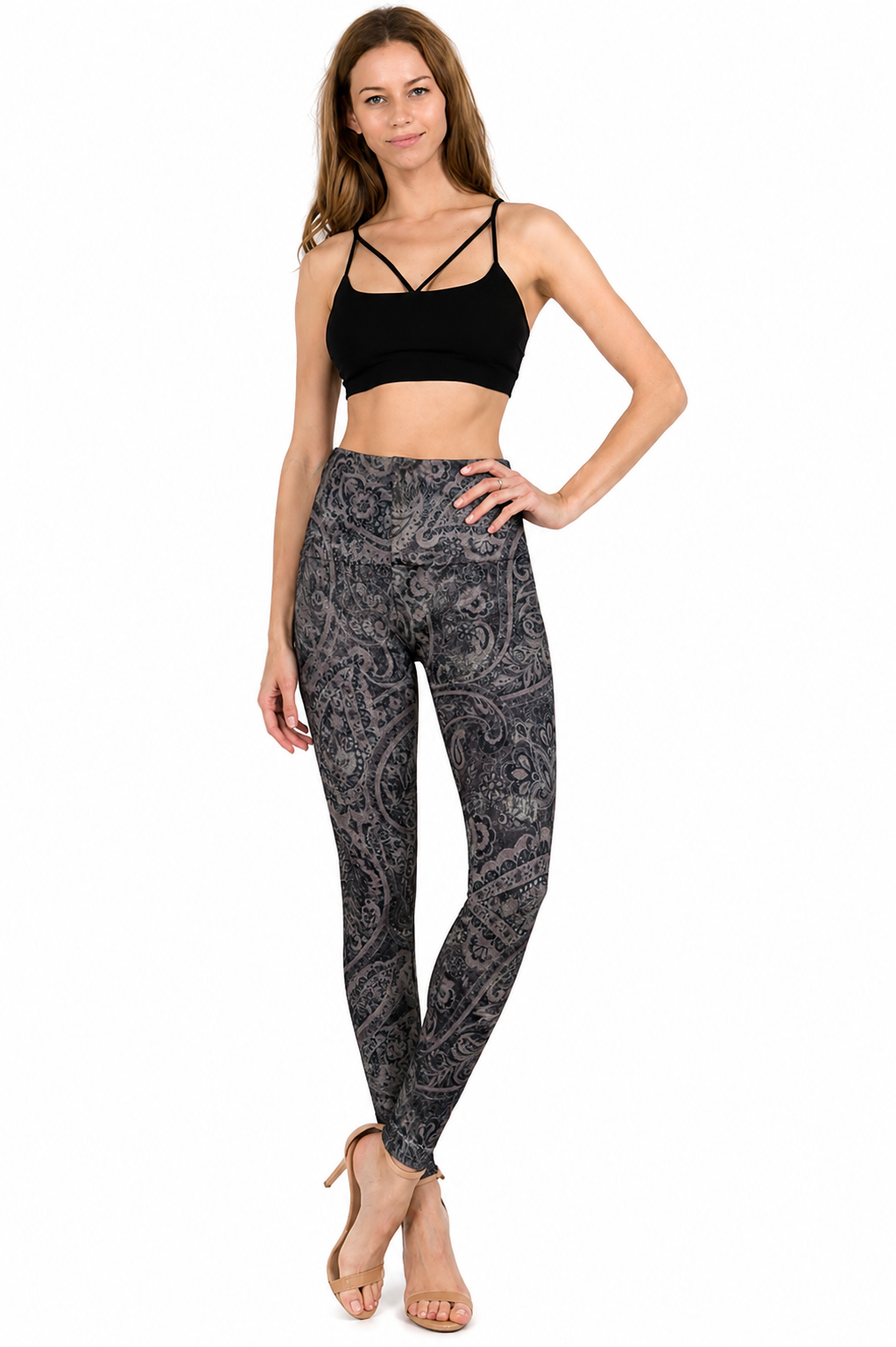 M. Rena Denim Leggings with Paisley Sublimation Print - Image 2
