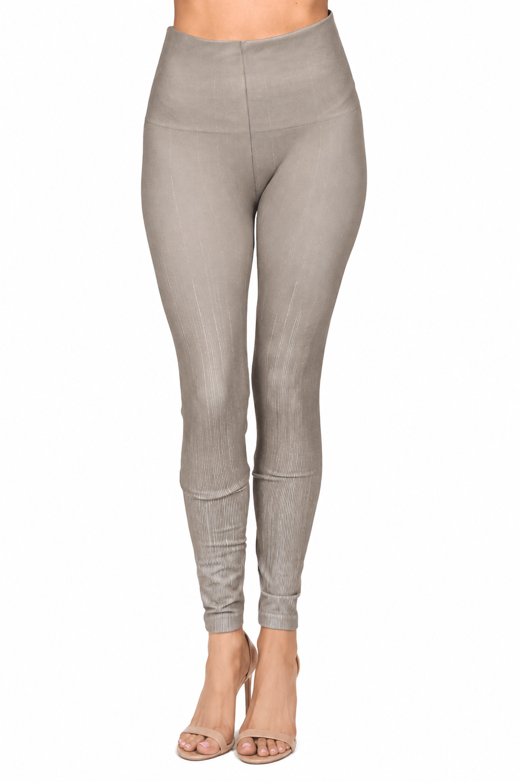 M. Rena Taupe High-Waisted Leggings - Image 2