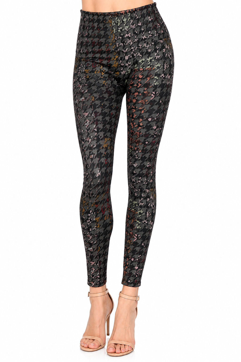 M. Rena Multicolor Houndstooth High-Waisted Leggings