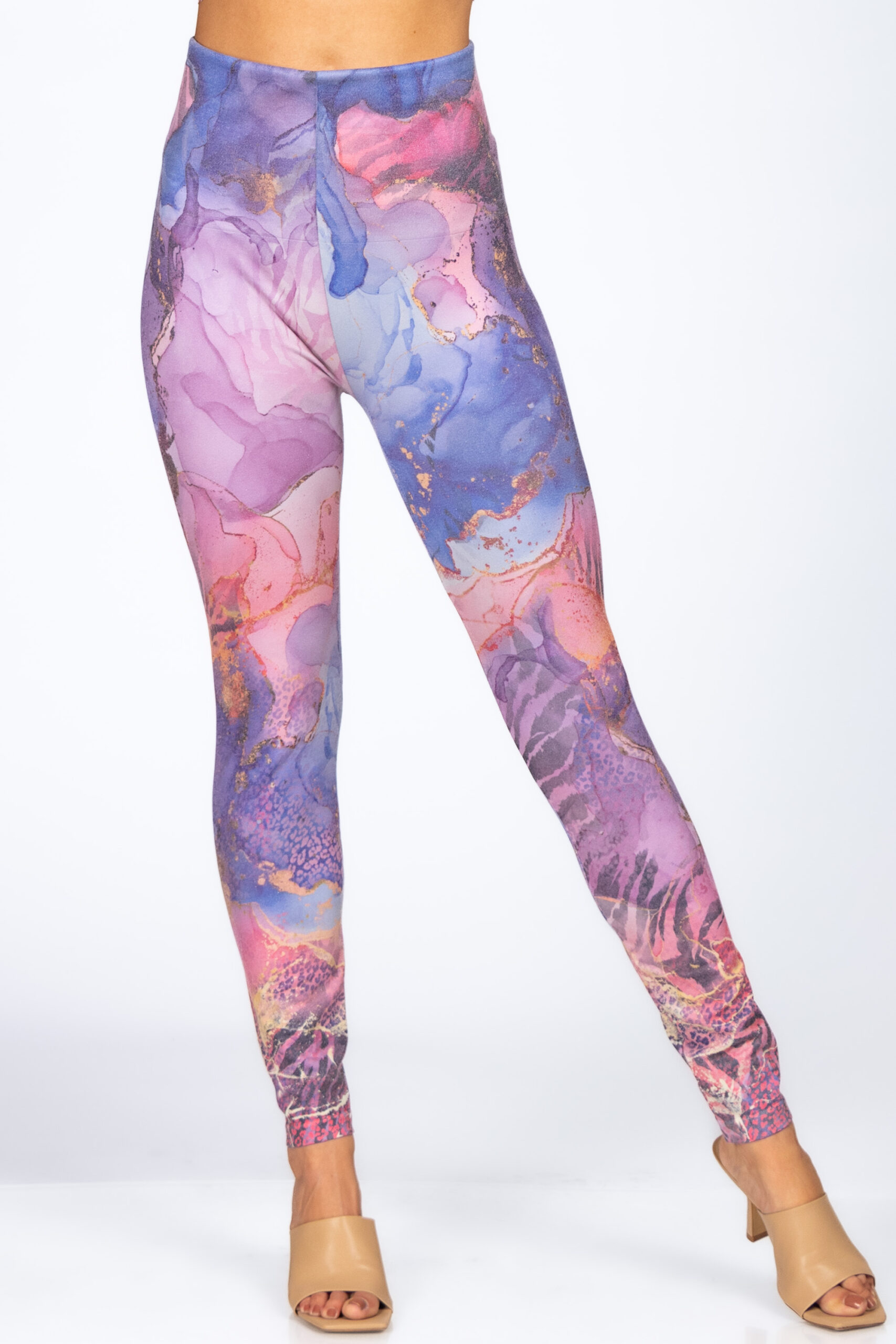 M. Rena Watercolor Marble High-Waisted Leggings