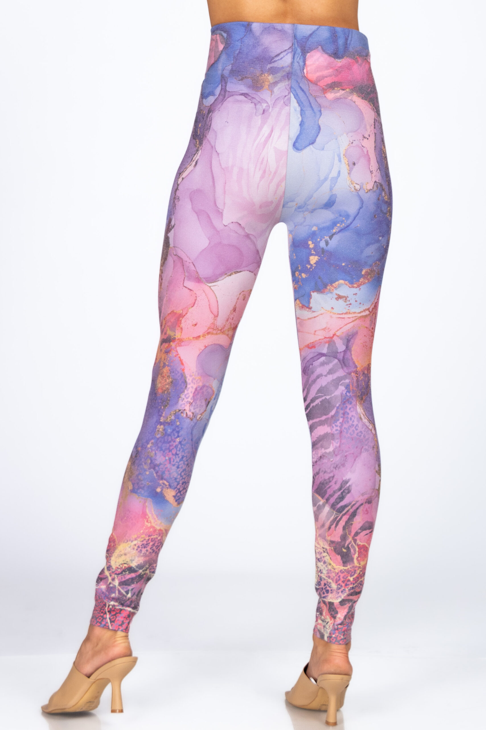 M. Rena Watercolor Marble High-Waisted Leggings - Image 3