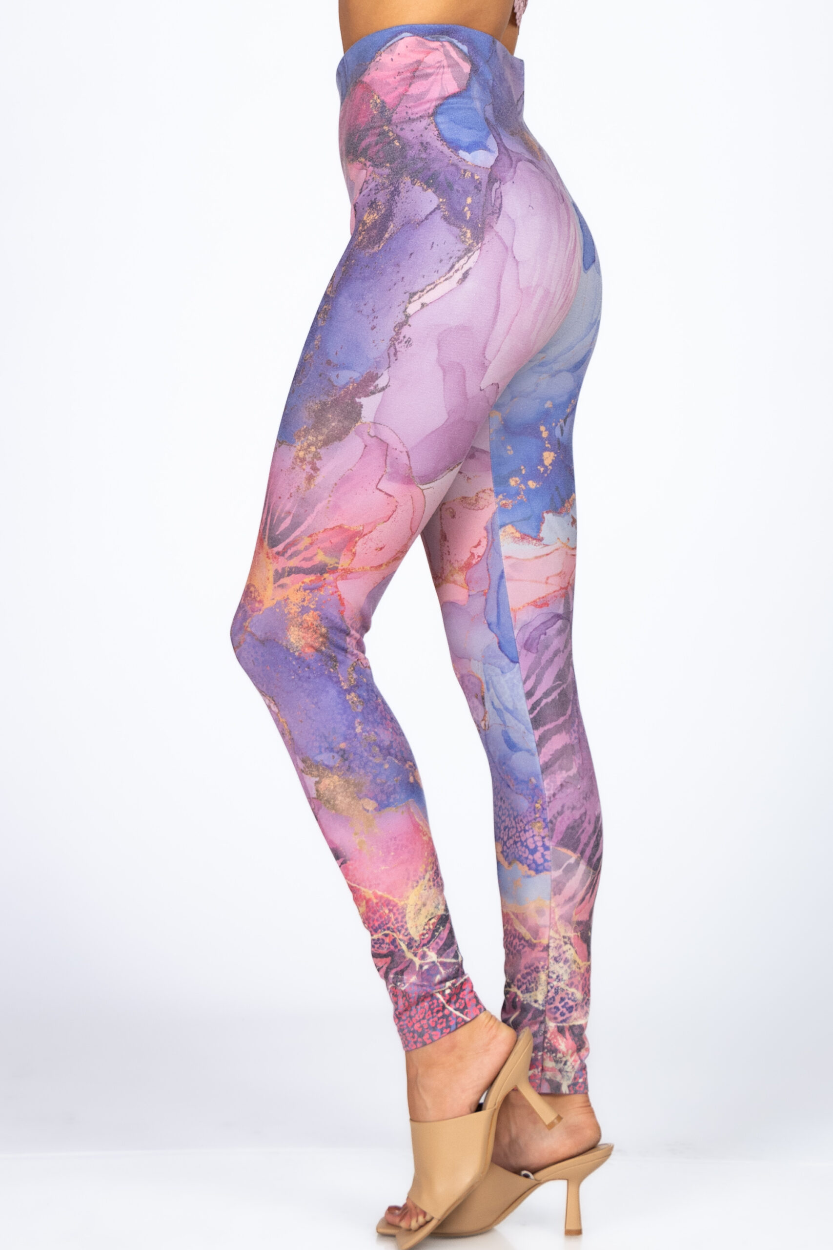 M. Rena Watercolor Marble High-Waisted Leggings - Image 2